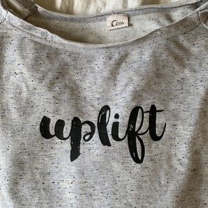 Zyia uplift off the shoulder sweatshirt